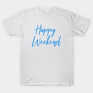 Happy Weekend | Sky Blue Print T-Shirt